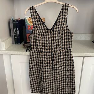 Chic Black and Cream Tweed Dress